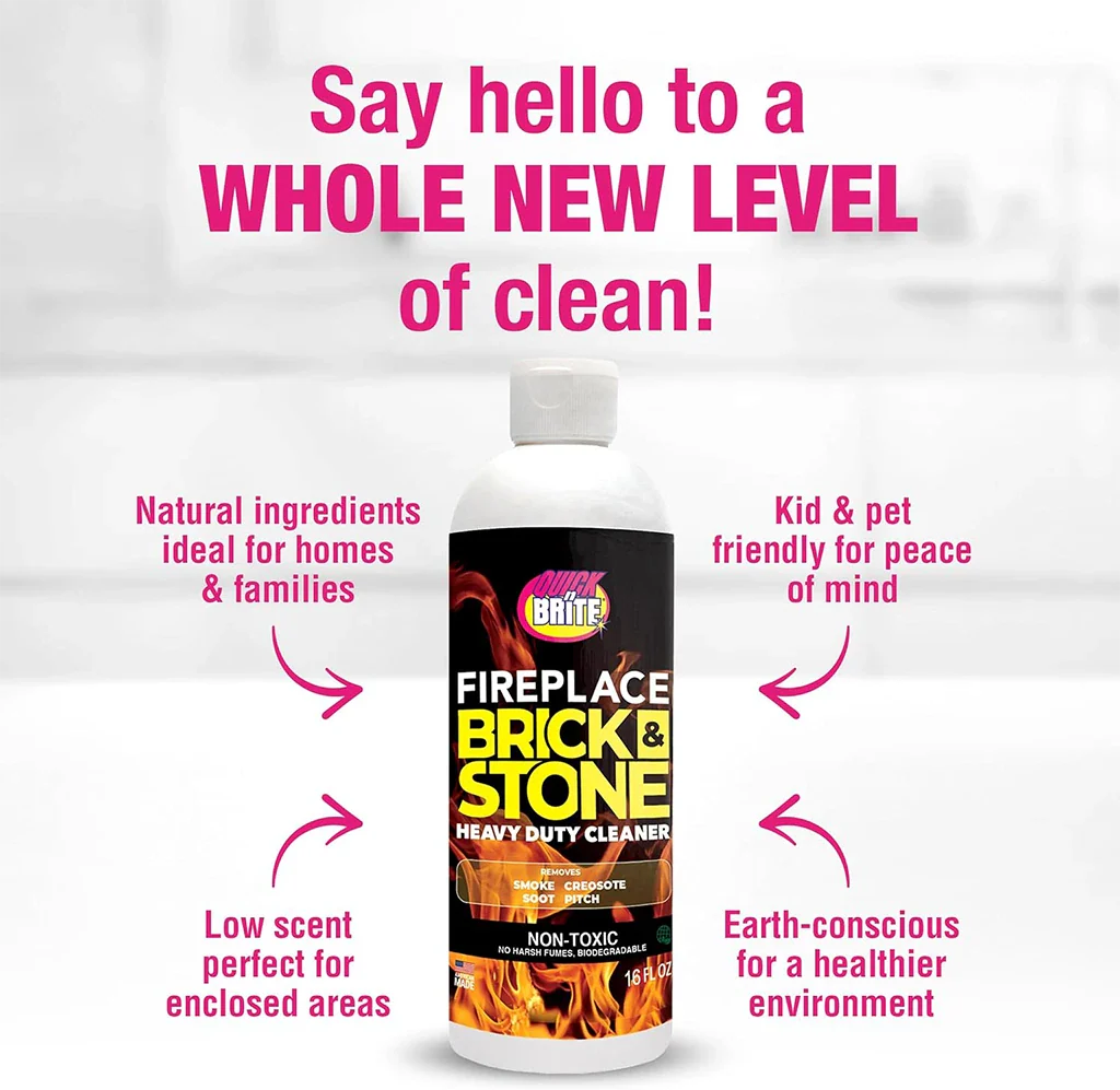 Quick ’n Brite Fireplace Brick & Stone Cleaner Gel with Cleaning Brush