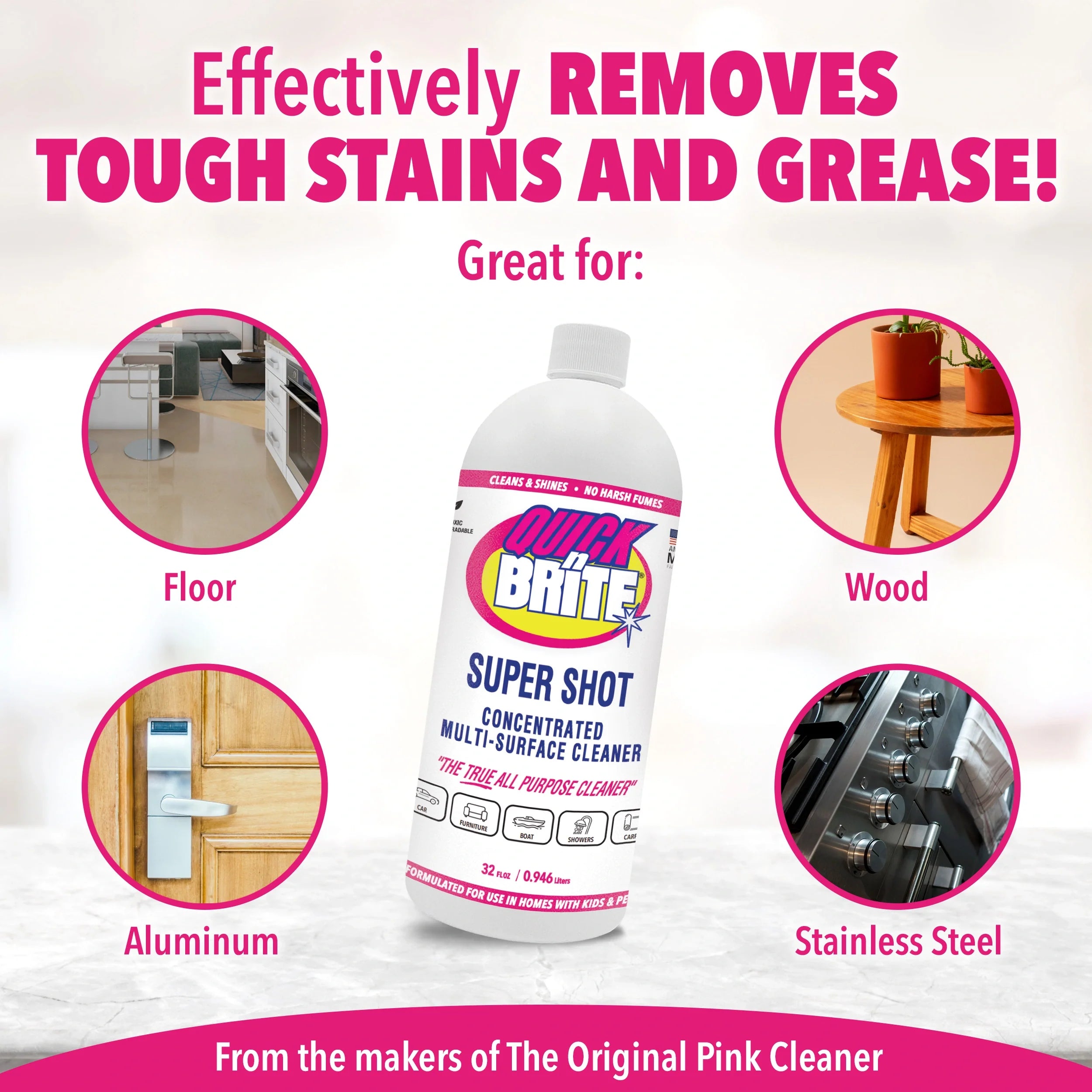 Quick ’n Brite Super Shot Liquid Cleaner 32oz with Spray Bottle