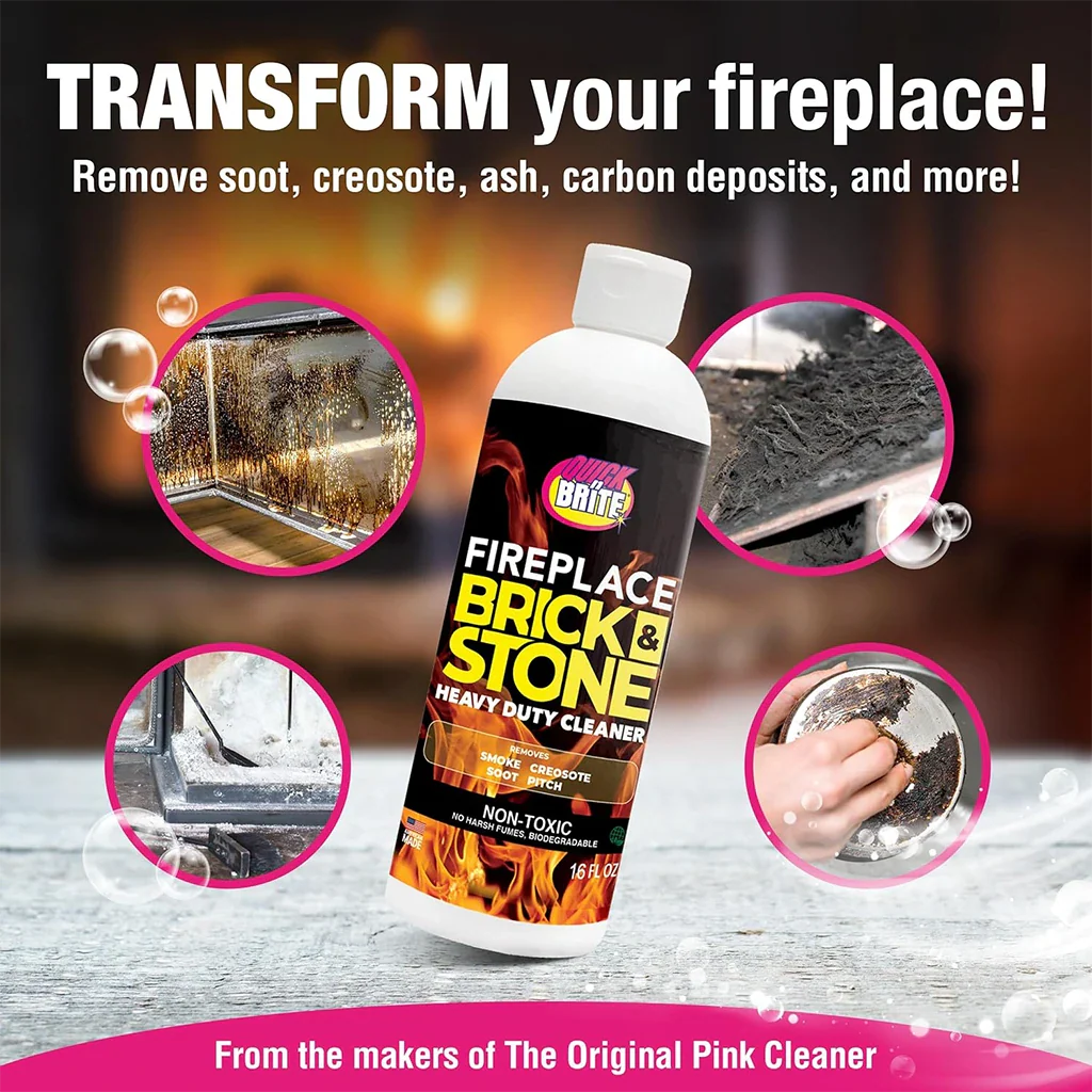 Quick ’n Brite Fireplace Brick & Stone Cleaner Gel with Cleaning Brush