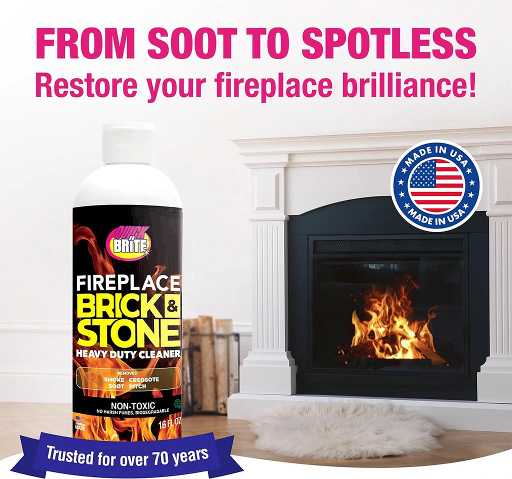 Quick ’n Brite Fireplace Brick & Stone Cleaner Gel with Cleaning Brush