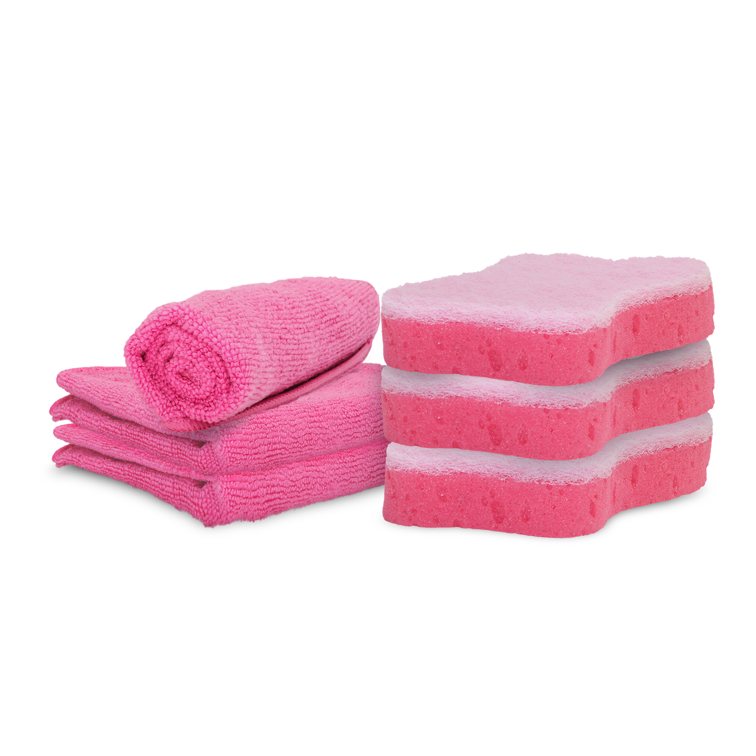 Quick ’n Brite Pro Multi-Surface Microfiber Towel and Scrubber Sponge Set, 3-pack